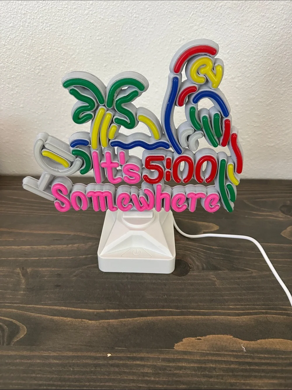 It's 5:00 Somewhere Neon Table Lamp - Multicolor